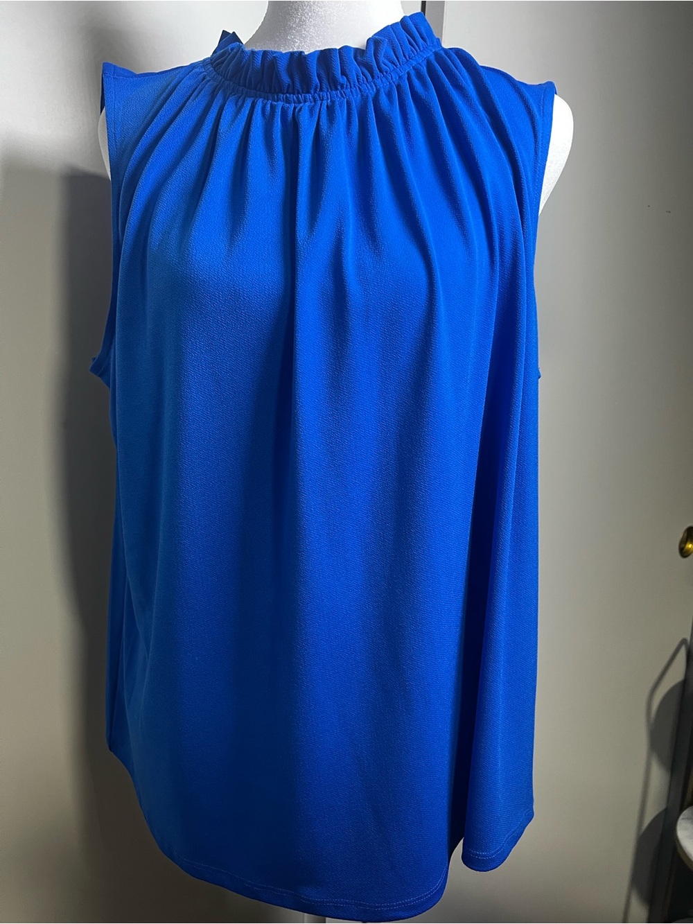 Worthington Sleeveless Ruffle-Neck Camisole in Royal Blue